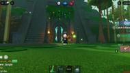 The temple can be accessed after opening two closed doors (Image via Roblox)